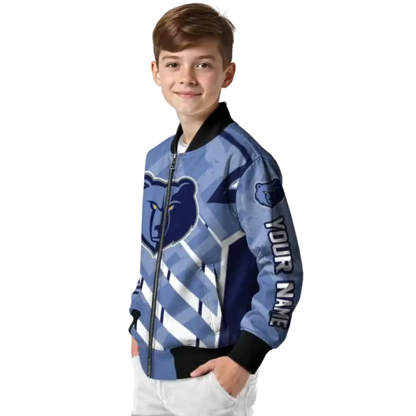 custom memphis grizzlies chevron angles blue bomber jacket trendy