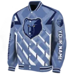 custom memphis grizzlies chevron angles blue varsity jacket best selling.webp