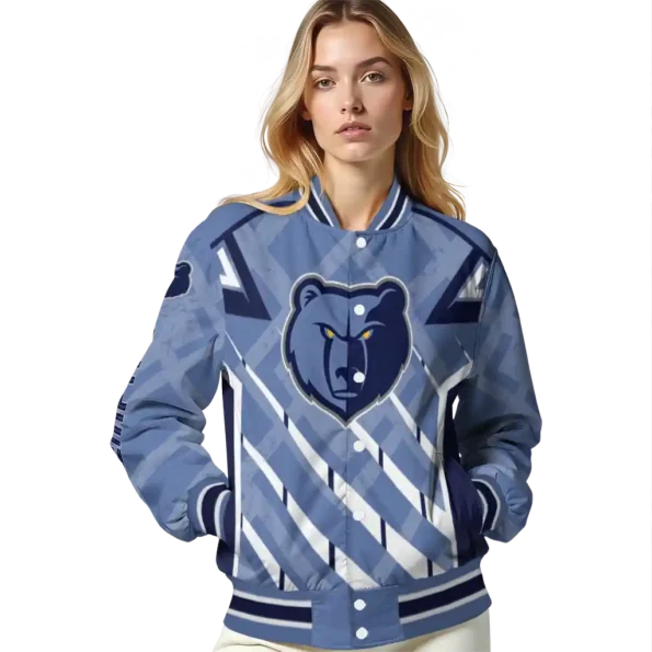 custom memphis grizzlies chevron angles blue varsity jacket latest model.webp