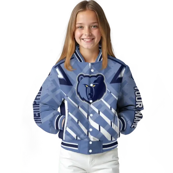 custom memphis grizzlies chevron angles blue varsity jacket top rated.webp