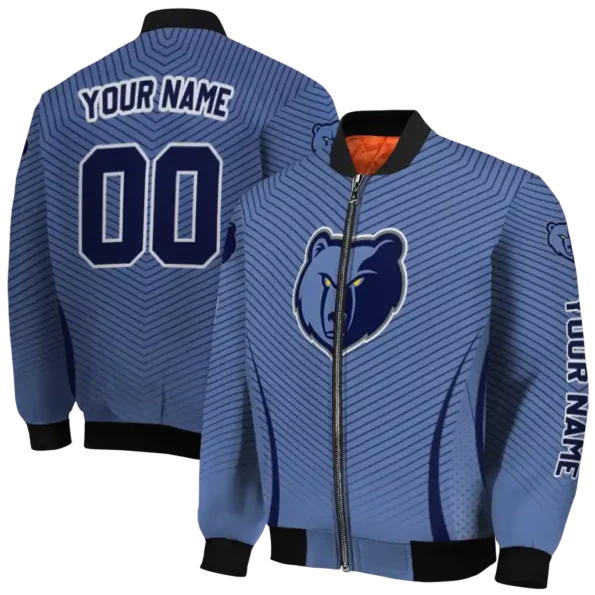 custom memphis grizzlies chevron arrow blue bomber jacket fashion forward