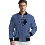 custom memphis grizzlies chevron arrow blue bomber jacket best selling