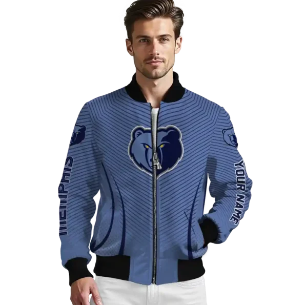 custom memphis grizzlies chevron arrow blue bomber jacket high quality