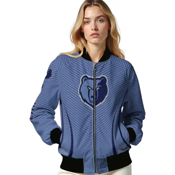 custom memphis grizzlies chevron arrow blue bomber jacket latest model