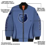 custom memphis grizzlies chevron arrow blue bomber jacket best selling