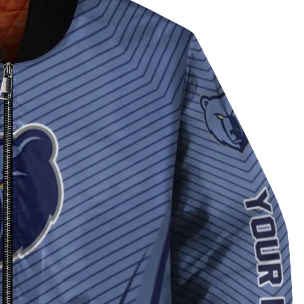 custom memphis grizzlies chevron arrow blue bomber jacket premium grade