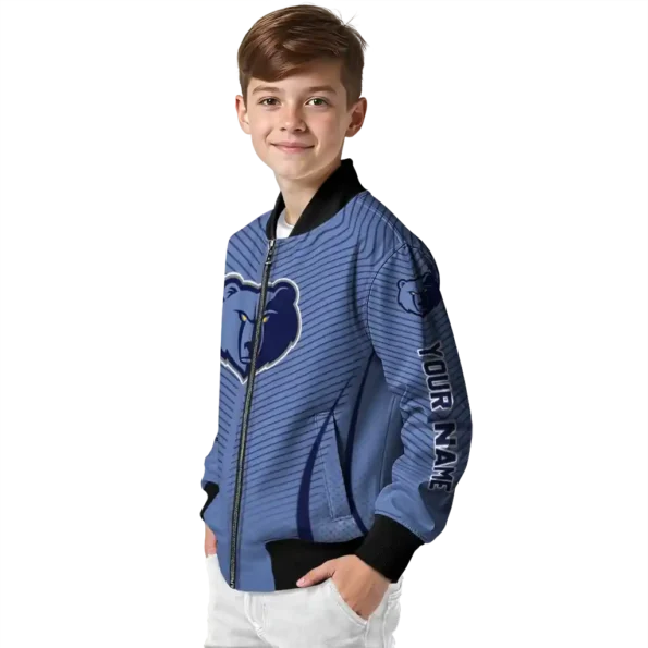 custom memphis grizzlies chevron arrow blue bomber jacket trendy