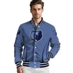 custom memphis grizzlies chevron arrow blue varsity jacket best selling.webp