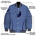 custom memphis grizzlies chevron arrow blue varsity jacket best selling.webp