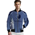 custom memphis grizzlies hexagon grid blue bomber jacket best selling