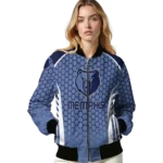 custom memphis grizzlies hexagon grid blue bomber jacket best selling