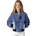 custom memphis grizzlies hexagon grid blue bomber jacket best selling