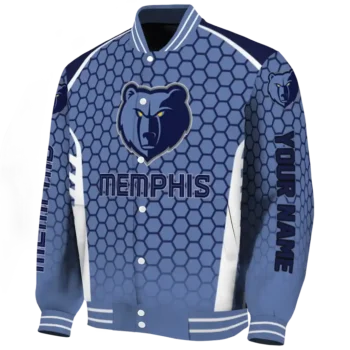 custom memphis grizzlies hexagon grid blue varsity jacket best selling.webp