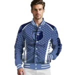 custom memphis grizzlies hexagon grid blue varsity jacket best selling.webp