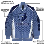 custom memphis grizzlies hexagon grid blue varsity jacket best selling.webp