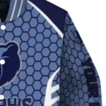 custom memphis grizzlies hexagon grid blue varsity jacket best selling.webp
