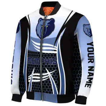 custom memphis grizzlies mesh effect blue black bomber jacket best selling