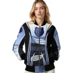 custom memphis grizzlies mesh effect blue black bomber jacket best selling