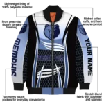 custom memphis grizzlies mesh effect blue black bomber jacket best selling