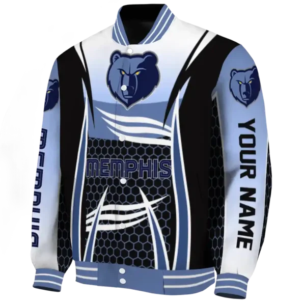 custom memphis grizzlies mesh effect blue black varsity jacket best selling.webp