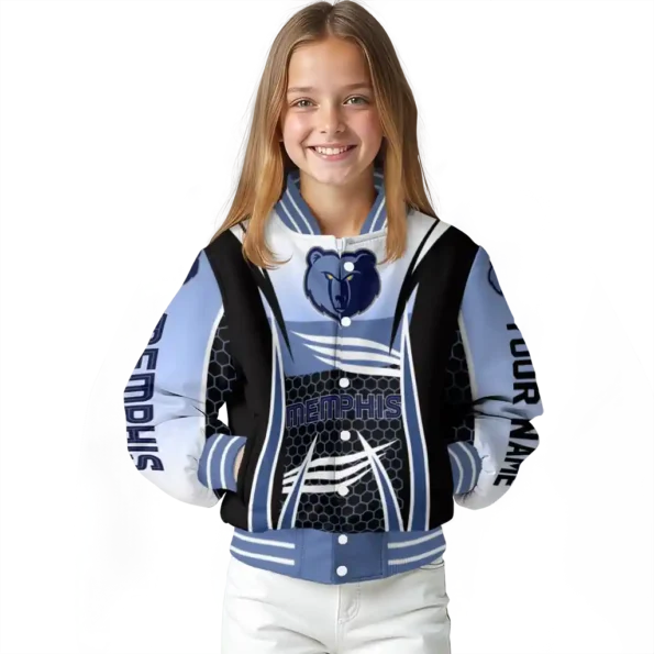 custom memphis grizzlies mesh effect blue black varsity jacket top rated.webp