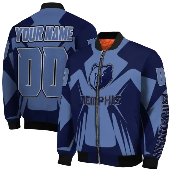 custom memphis grizzlies spider mark blue bomber jacket fashion forward