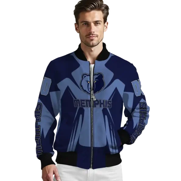 custom memphis grizzlies spider mark blue bomber jacket high quality