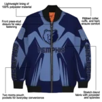 custom memphis grizzlies spider mark blue bomber jacket best selling