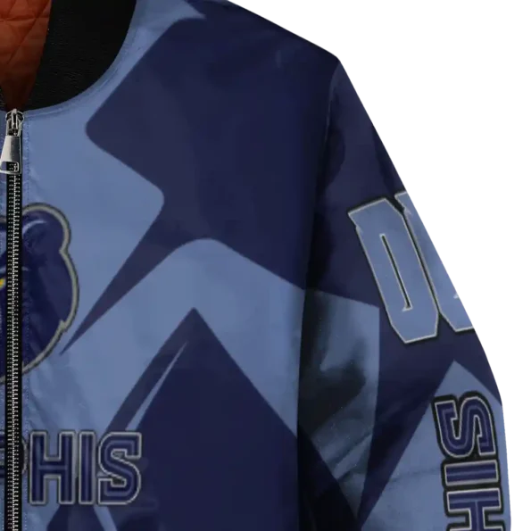 custom memphis grizzlies spider mark blue bomber jacket premium grade