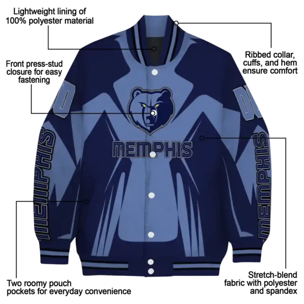custom memphis grizzlies spider mark blue varsity jacket new arrival.webp