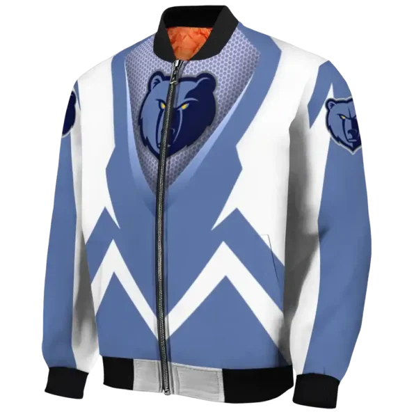 custom memphis grizzlies v stripes blue white bomber jacket best selling