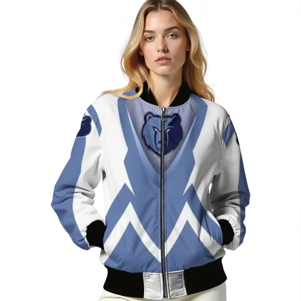 custom memphis grizzlies v stripes blue white bomber jacket latest model