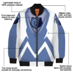 custom memphis grizzlies v stripes blue white bomber jacket best selling