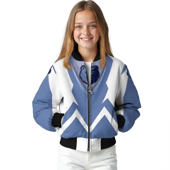 custom memphis grizzlies v stripes blue white bomber jacket top rated