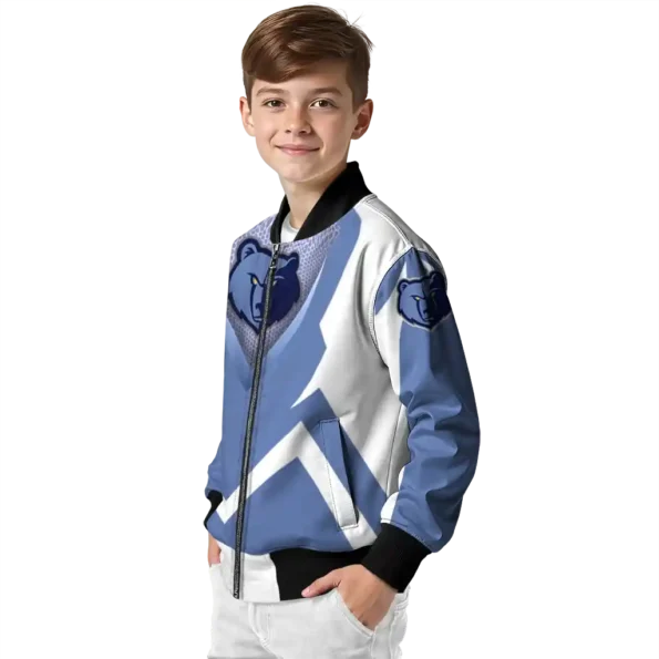 custom memphis grizzlies v stripes blue white bomber jacket trendy