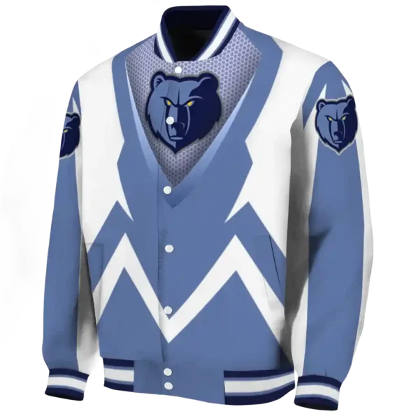 custom memphis grizzlies v stripes blue white varsity jacket best selling.webp