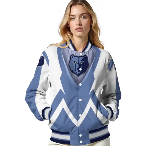 custom memphis grizzlies v stripes blue white varsity jacket latest model.webp