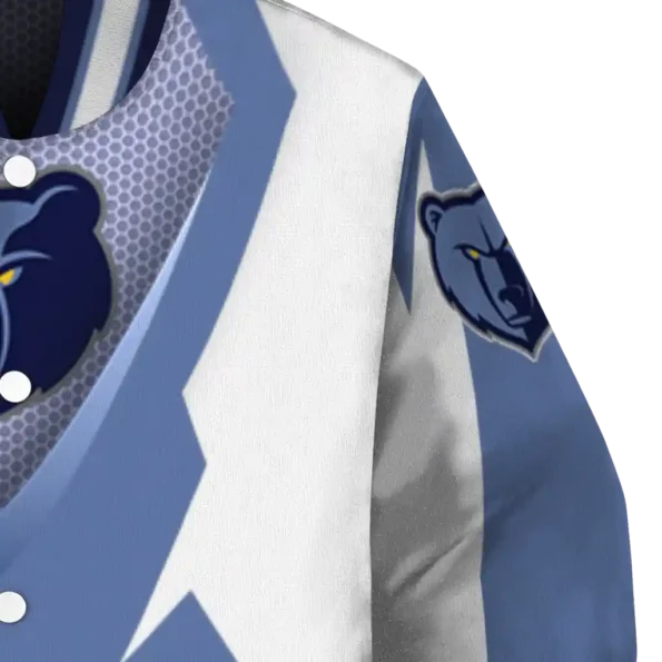 custom memphis grizzlies v stripes blue white varsity jacket premium grade.webp