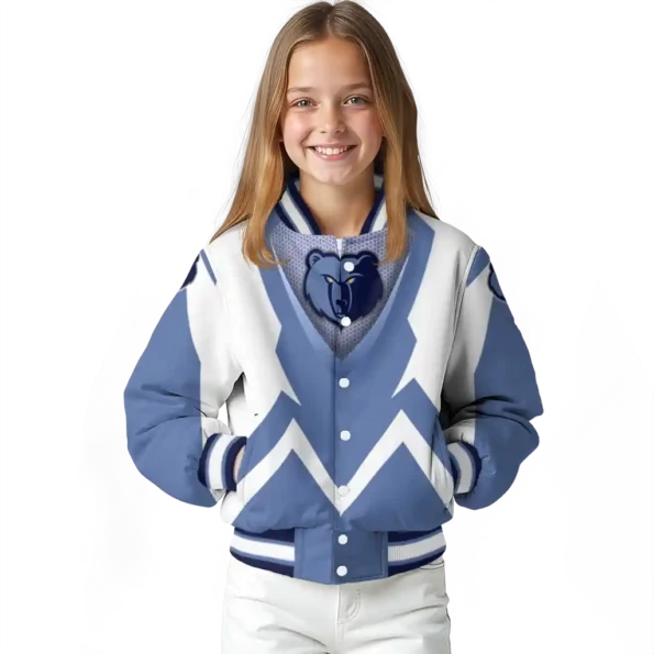 custom memphis grizzlies v stripes blue white varsity jacket top rated.webp