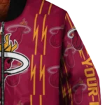 custom miami heat bolt stripe red bomber jacket best selling