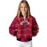 custom miami heat bolt stripe red bomber jacket best selling