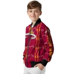 custom miami heat bolt stripe red bomber jacket best selling