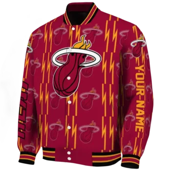 custom miami heat bolt stripe red varsity jacket best selling.webp