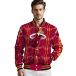 custom miami heat bolt stripe red varsity jacket best selling.webp