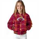 custom miami heat bolt stripe red varsity jacket best selling.webp