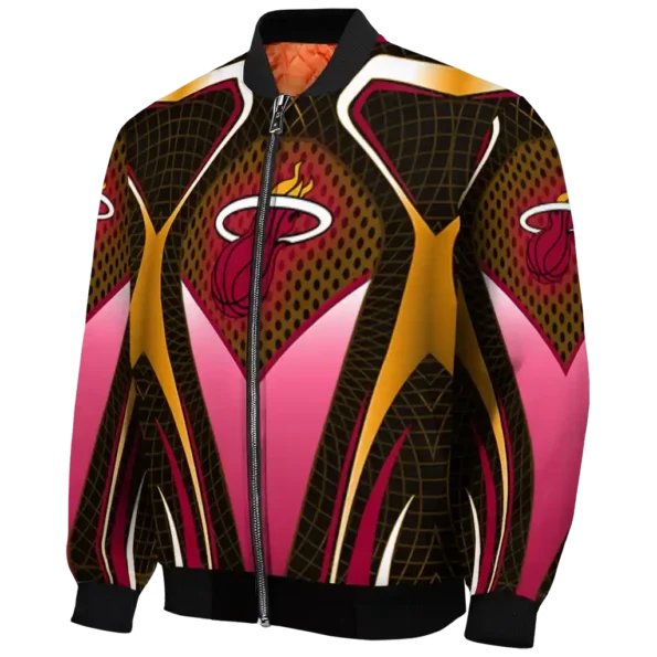 custom miami heat mesh chest black bomber jacket best selling