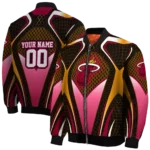 custom miami heat mesh chest black bomber jacket best selling