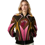 custom miami heat mesh chest black bomber jacket best selling