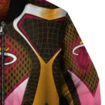 custom miami heat mesh chest black bomber jacket best selling