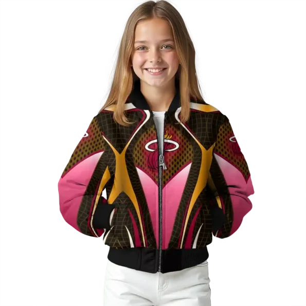 custom miami heat mesh chest black bomber jacket top rated